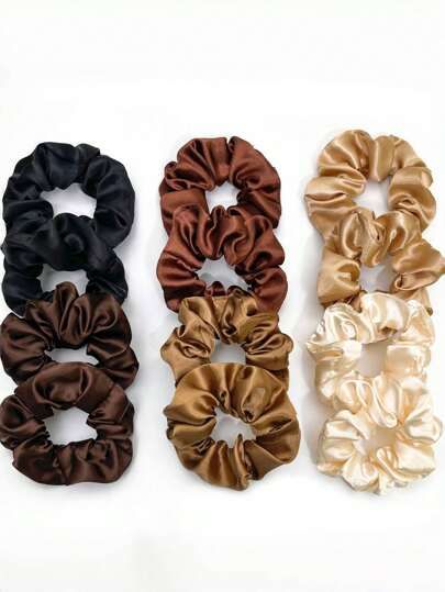 Melodysusie coffee shades scrunchies pack of 6
